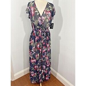 Alexa B Nites Maxi Dress Womens 8 Empire Surplice Feminine Summer‎ Resort Flowy